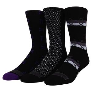 Ike Behar 3 Pair Purple Patterned Dress Socks NEW